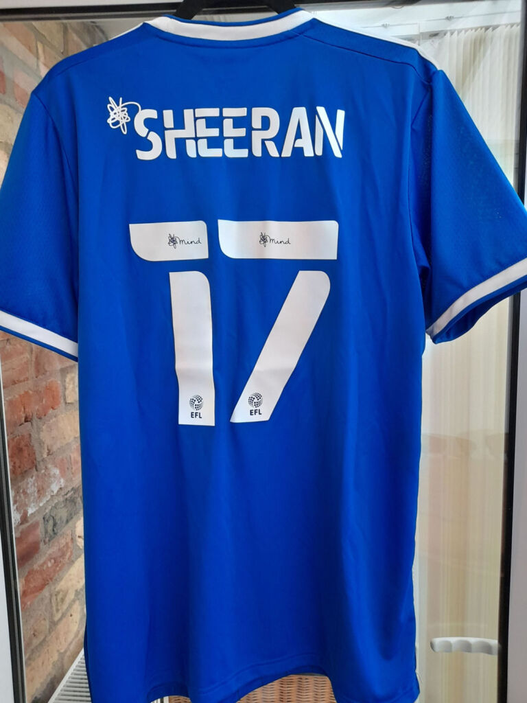 Ed Sheeran signed Ipswich Town shirt