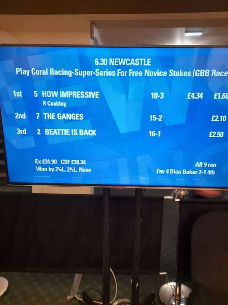 Beattie is Back, 3rd place at Newcastle